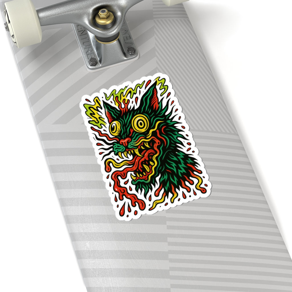Crazy Cat Kiss-Cut Sticker