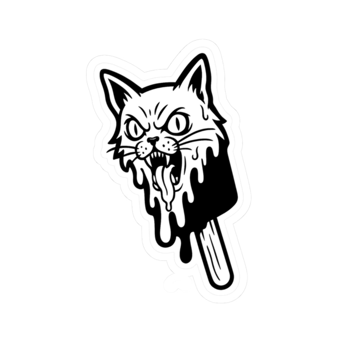 Stone Cold Kitty Kiss-Cut Sticker