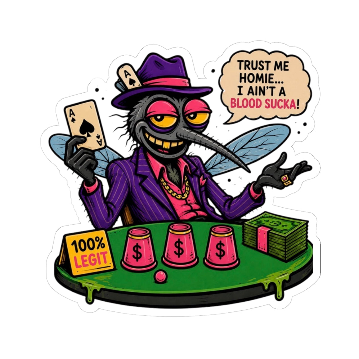 My Homie Praying Mosquito Kiss-Cut Sticker