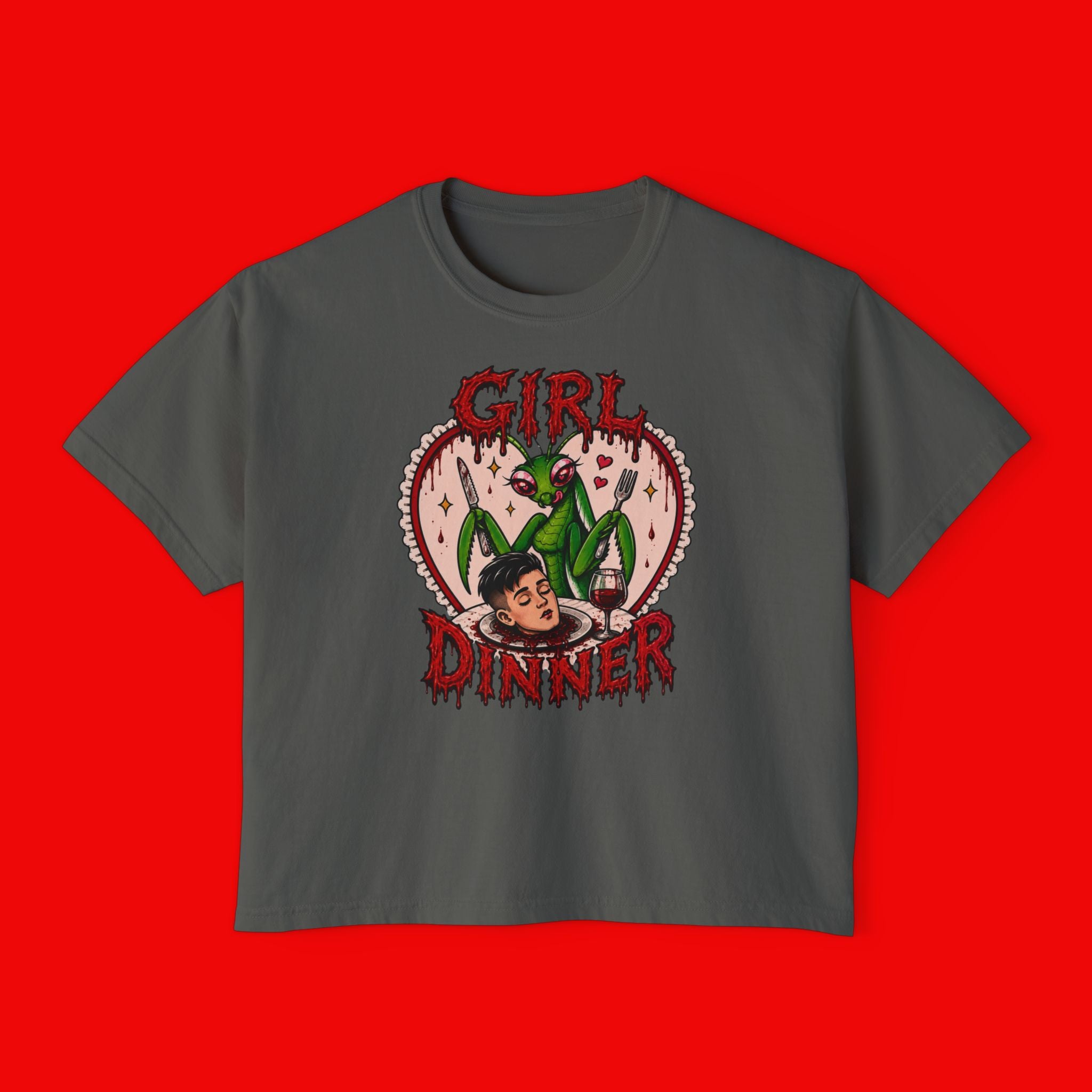 Girl Dinner Boxy Crop Tee