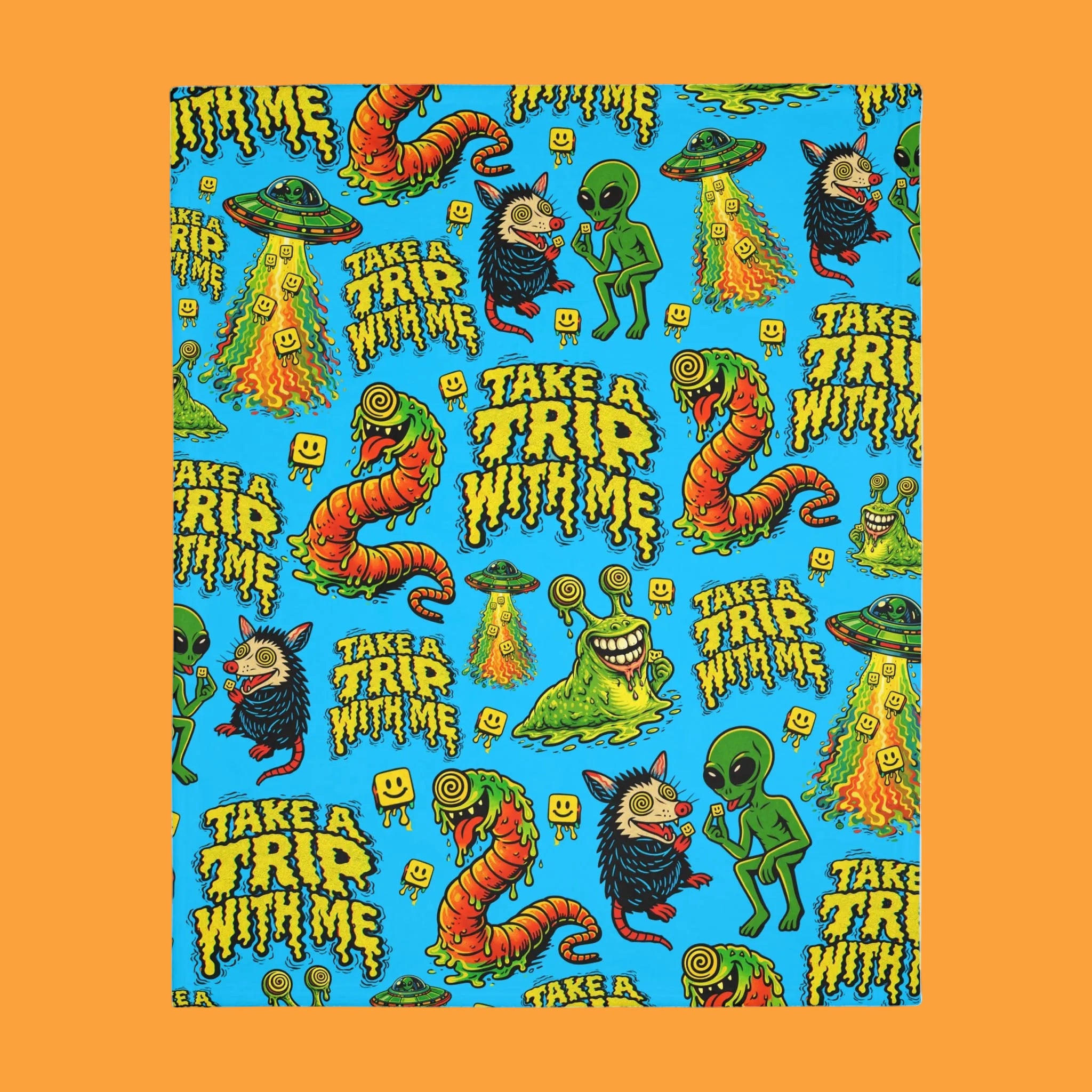 Trip To Space Velveteen Throw Blanket
