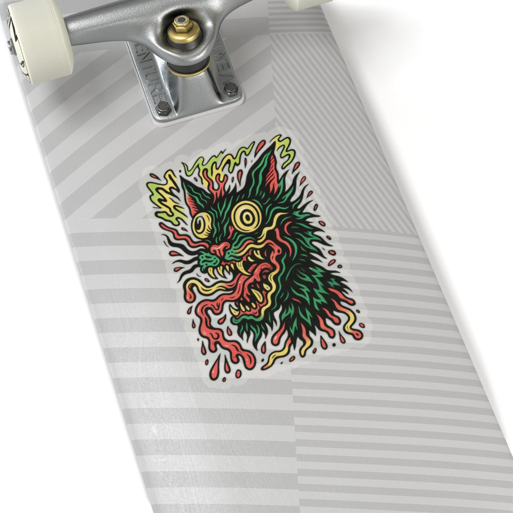 Crazy Cat Kiss-Cut Sticker