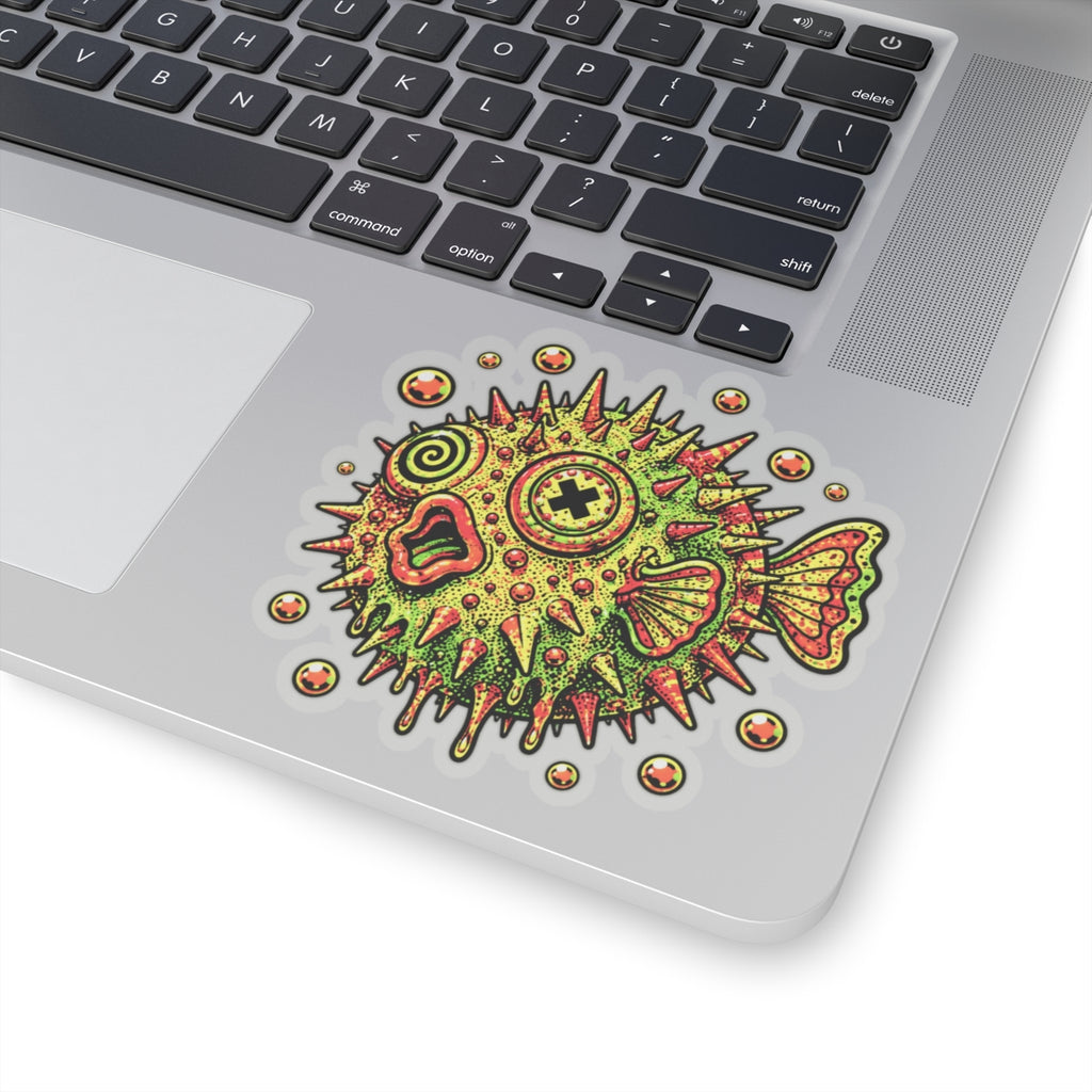 Deep Sea Puffer Fish Kiss-Cut Sticker