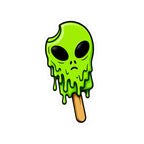 Alien Ice Cream Kiss-Cut Sticker