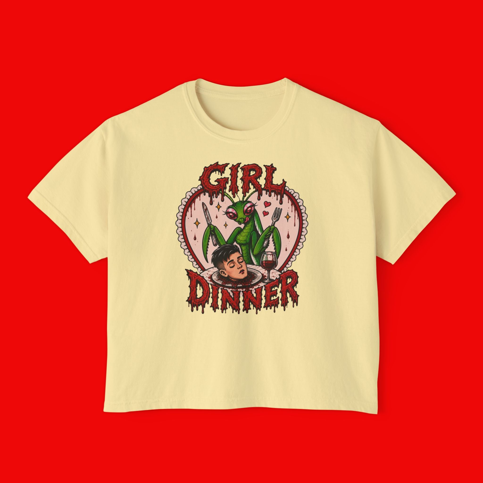 Girl Dinner Boxy Crop Tee