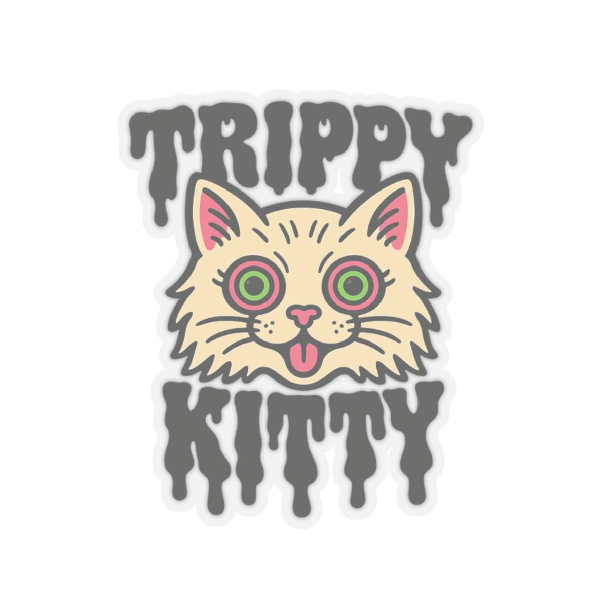 Purrfect Trippy Kitty Kiss-Cut Sticker