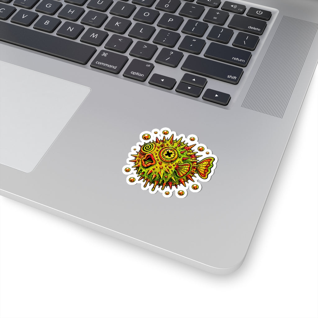 Deep Sea Puffer Fish Kiss-Cut Sticker