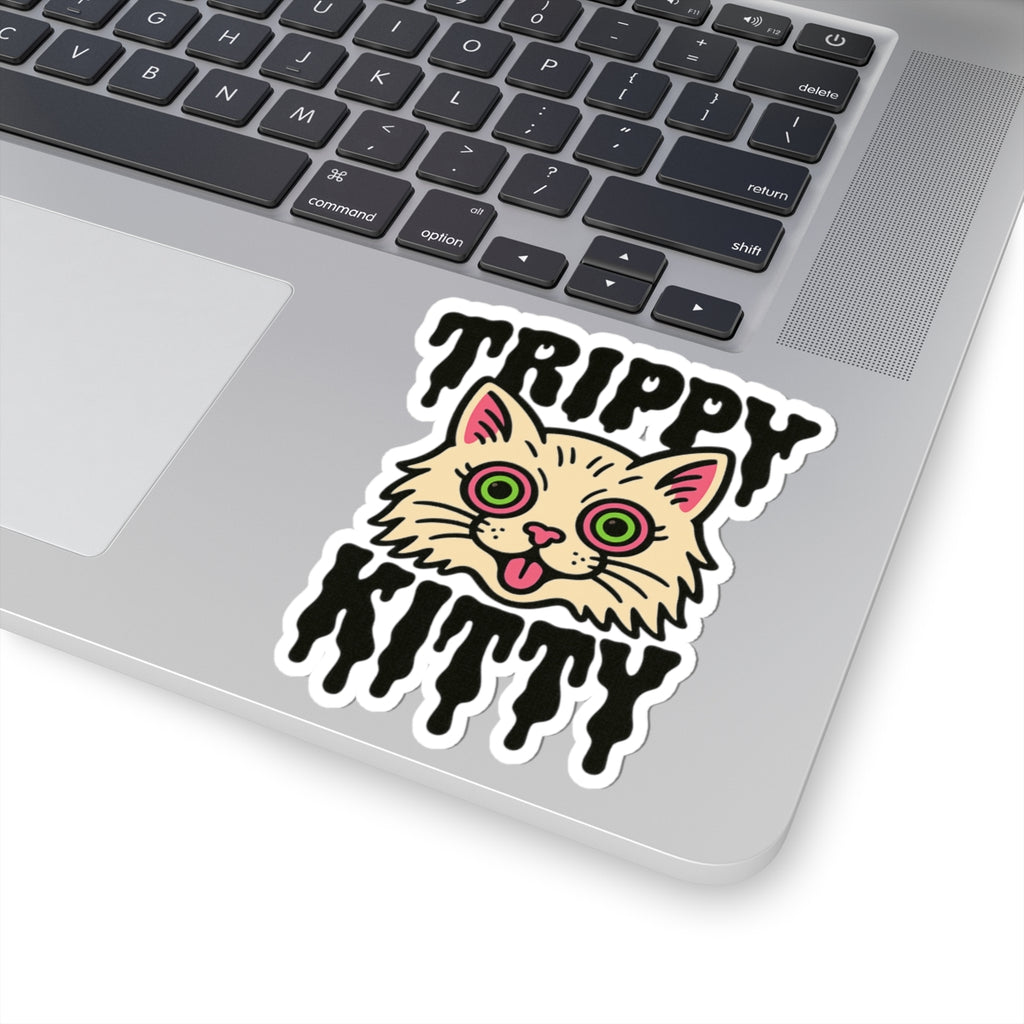 Purrfect Trippy Kitty Kiss-Cut Sticker