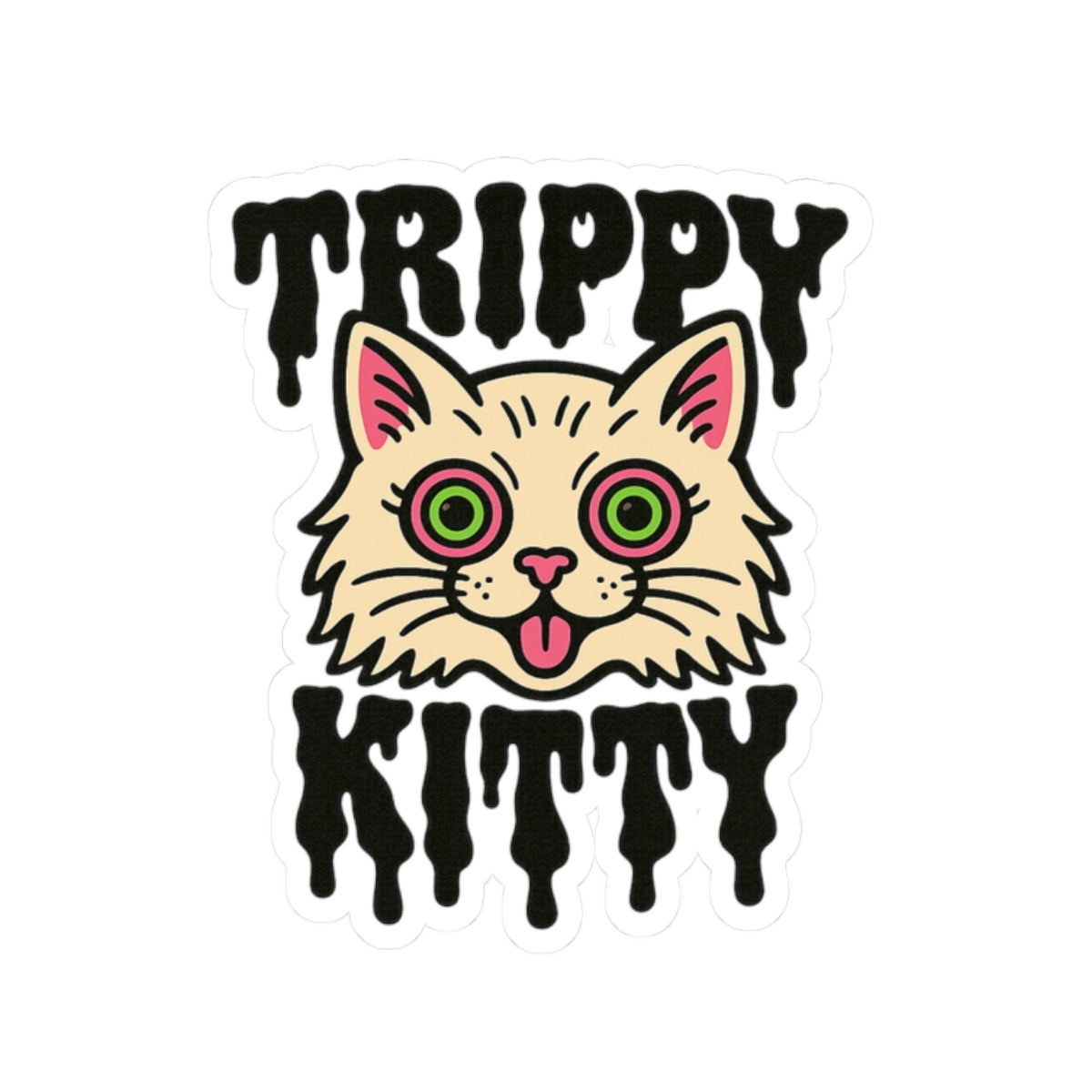 Purrfect Trippy Kitty Kiss-Cut Sticker
