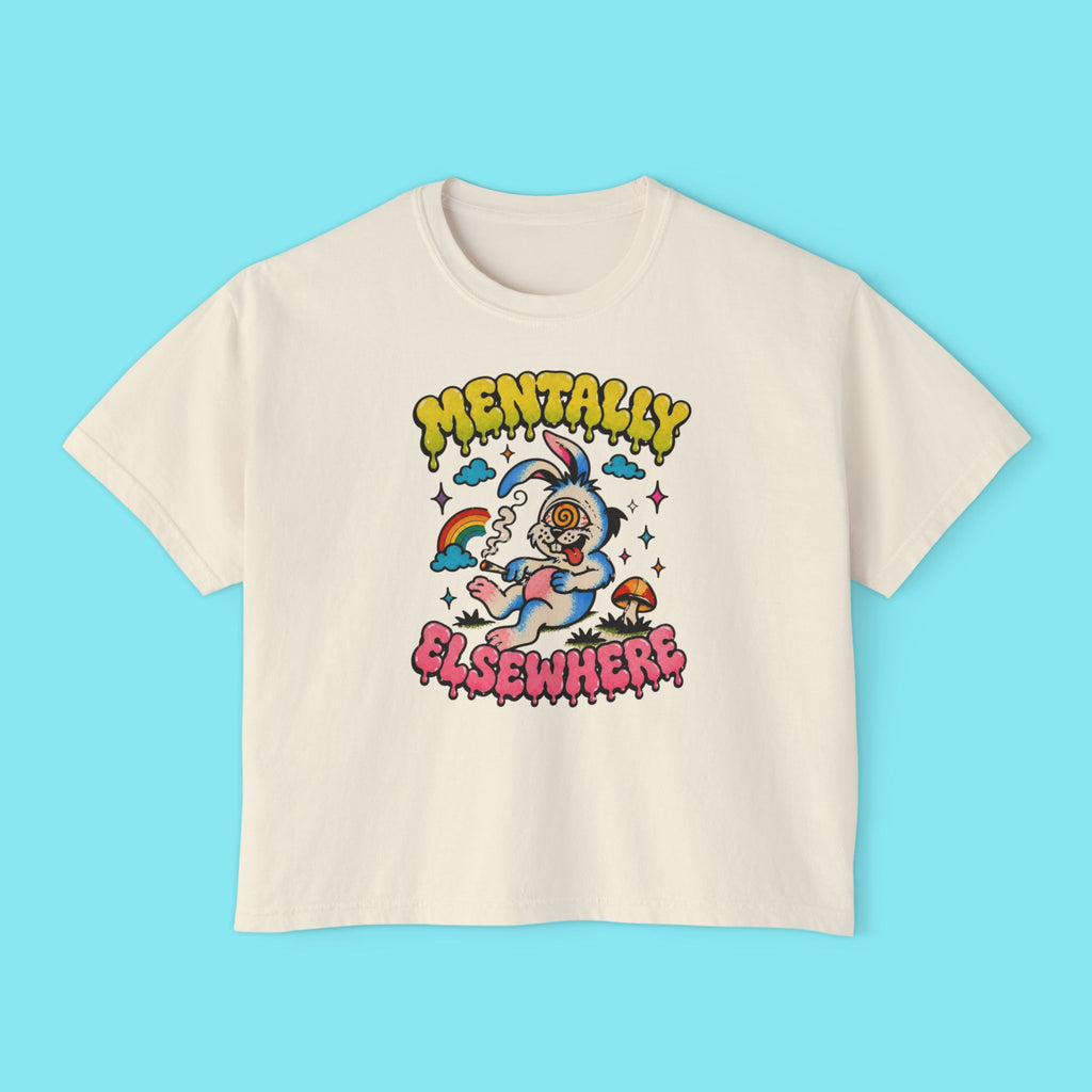 Mentally Elsewhere Boxy Crop Tee