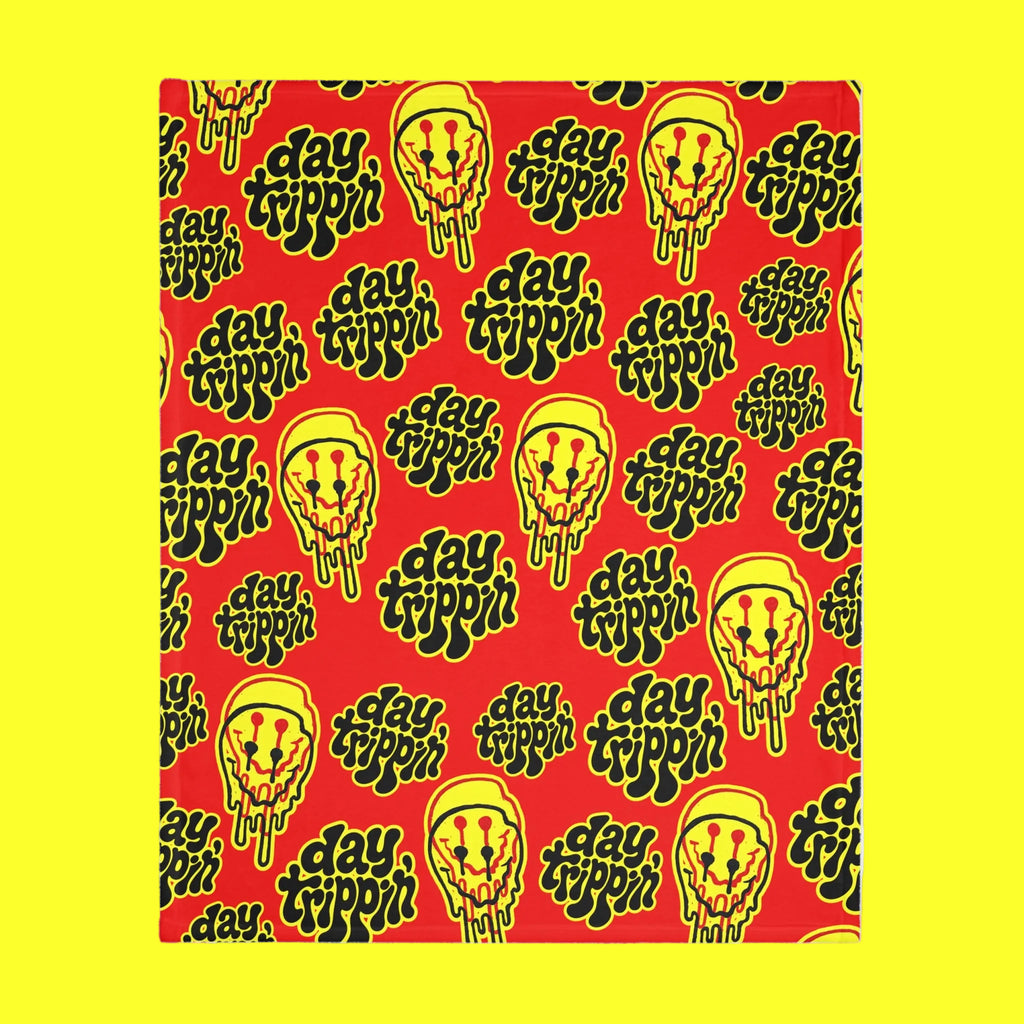 Day Trippin' Red Velveteen Throw Blanket