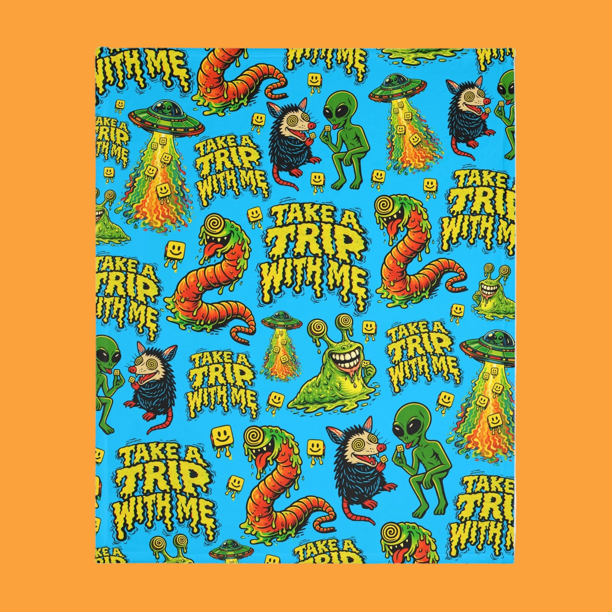 Trip To Space Velveteen Throw Blanket