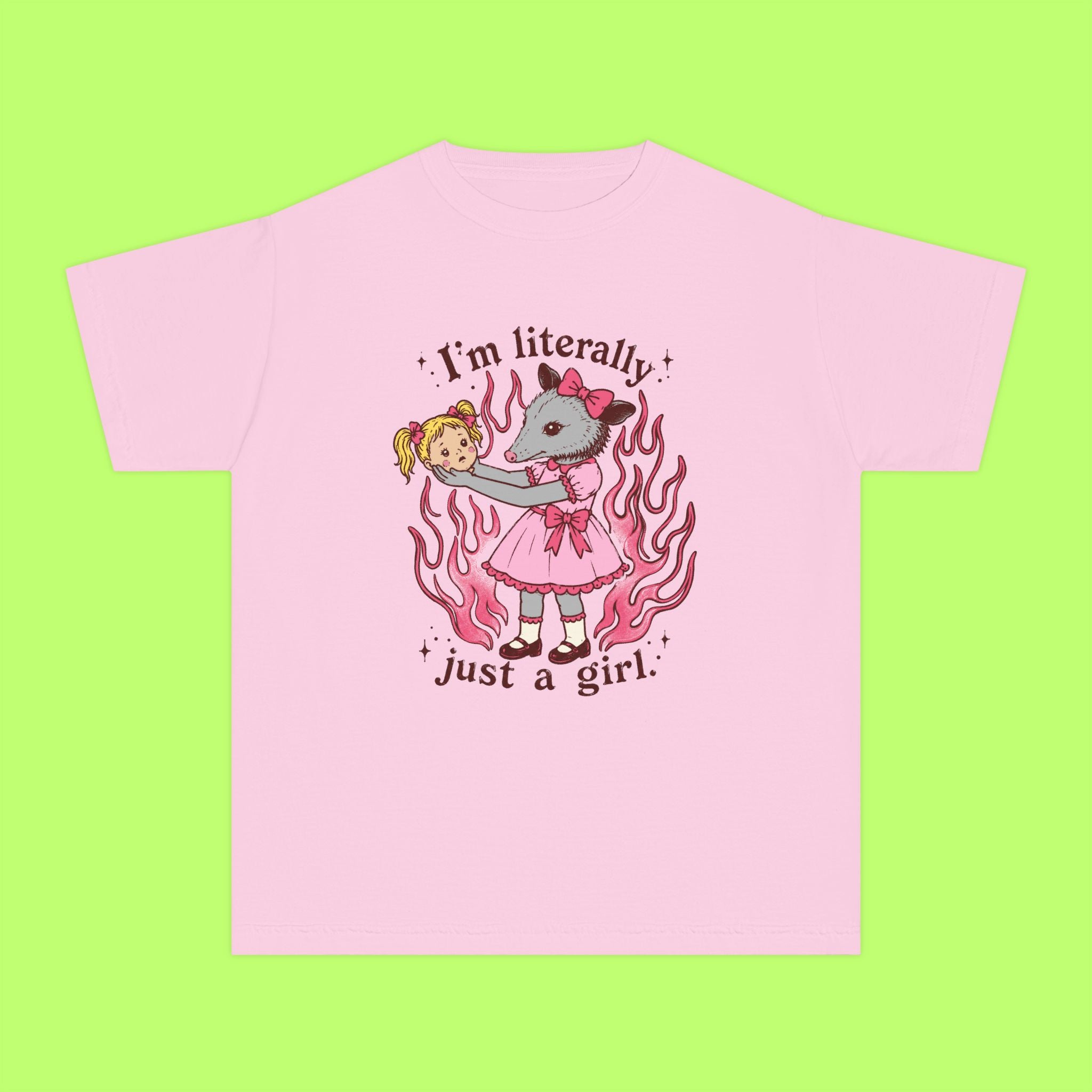 Literally Just A Girl, In A Pink Dress Trippy Kiddie Tee