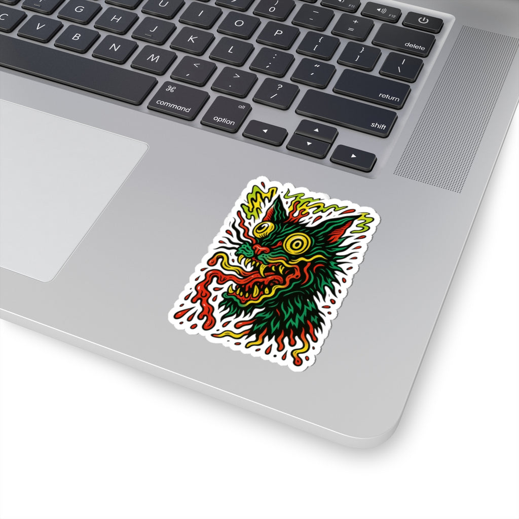 Crazy Cat Kiss-Cut Sticker