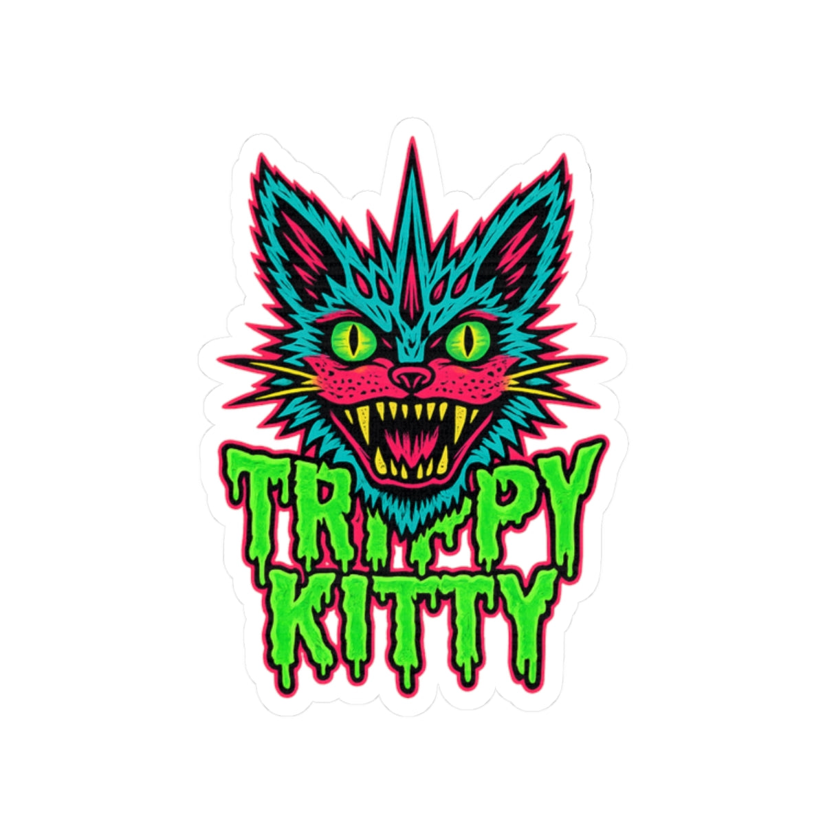 Neon Trip Kiss-Cut Sticker