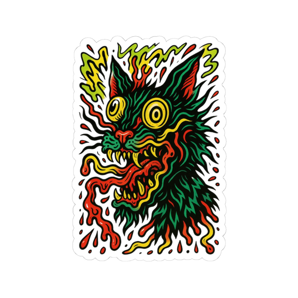 Crazy Cat Kiss-Cut Sticker