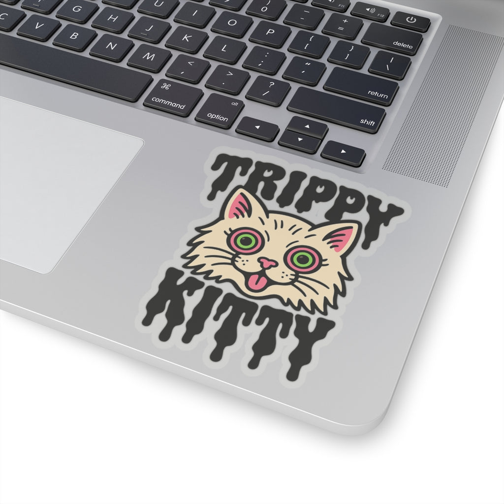 Purrfect Trippy Kitty Kiss-Cut Sticker