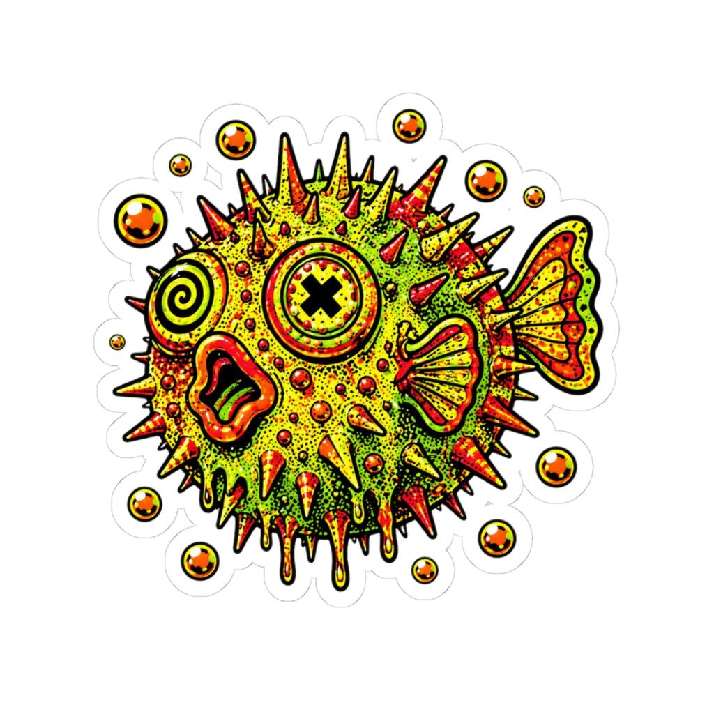 Deep Sea Puffer Fish Kiss-Cut Sticker