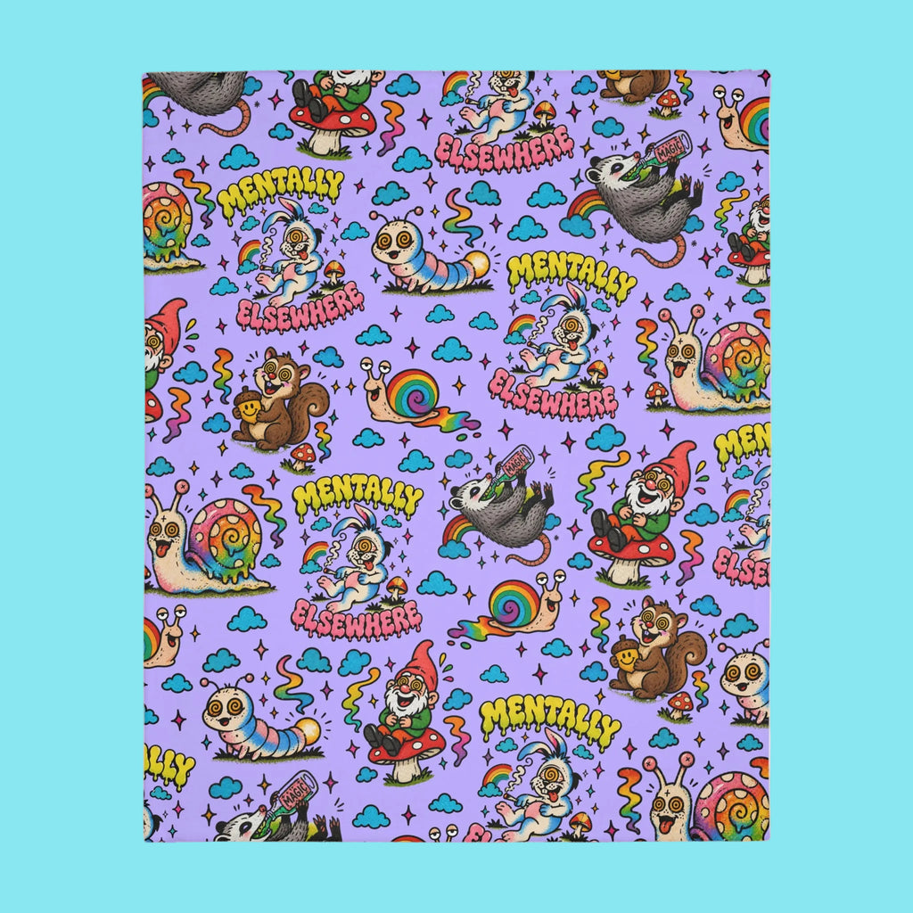 Mentally Elsewhere Velveteen Throw Blanket