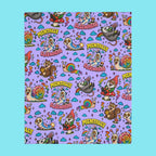 Mentally Elsewhere Velveteen Throw Blanket