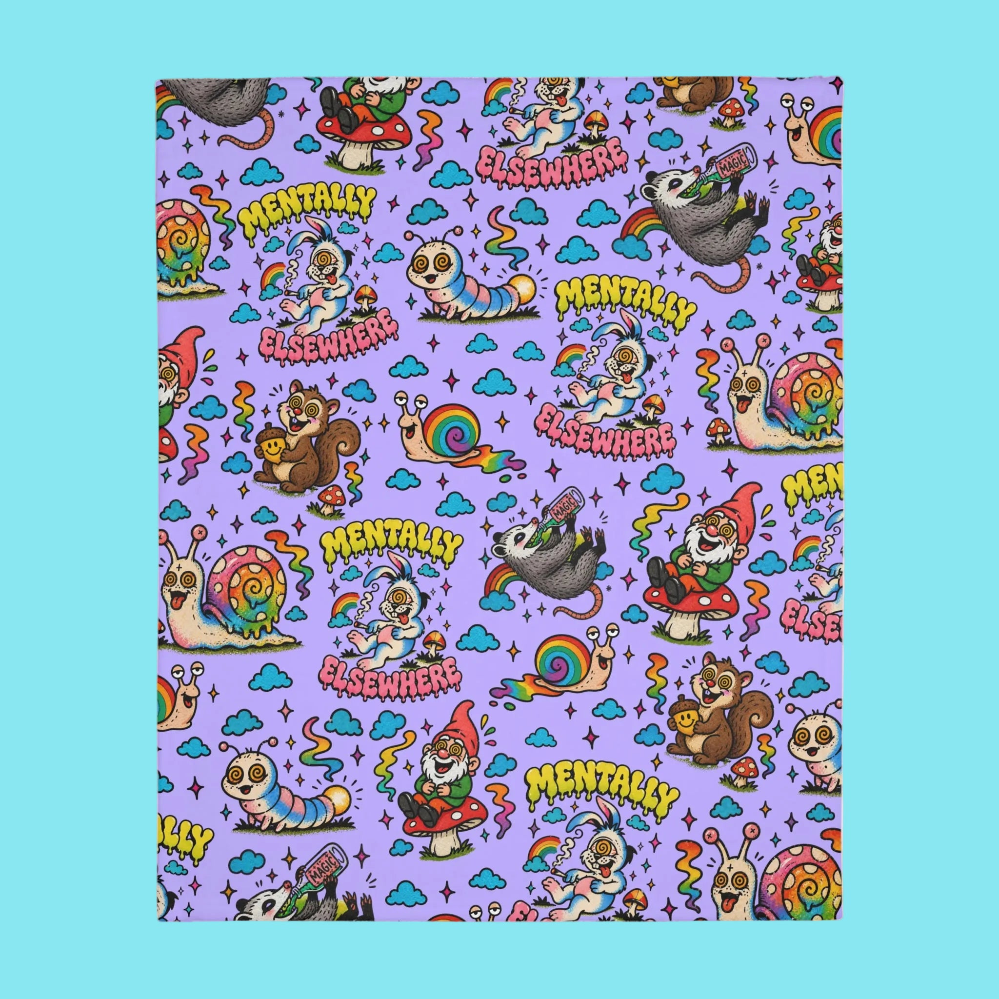 Mentally Elsewhere Velveteen Throw Blanket