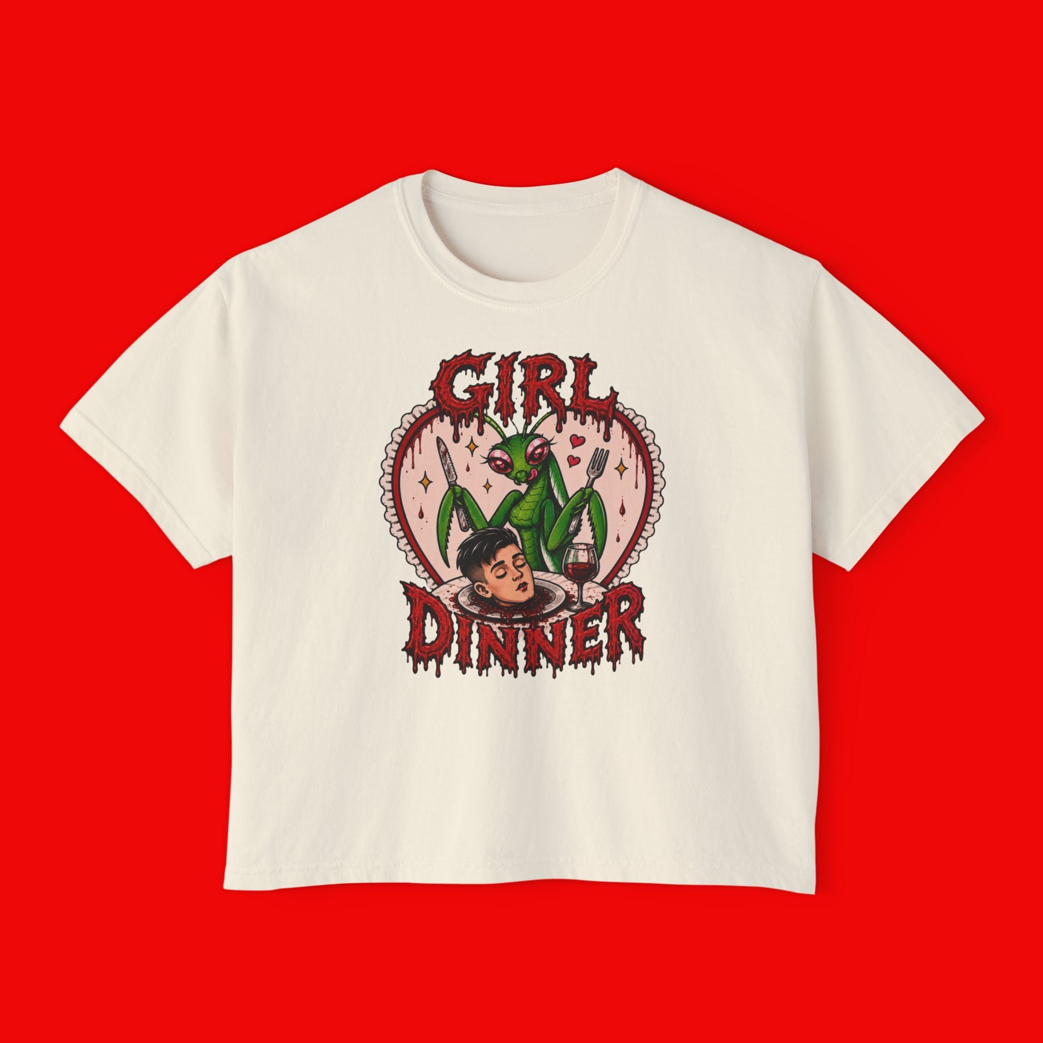 Girl Dinner Boxy Crop Tee