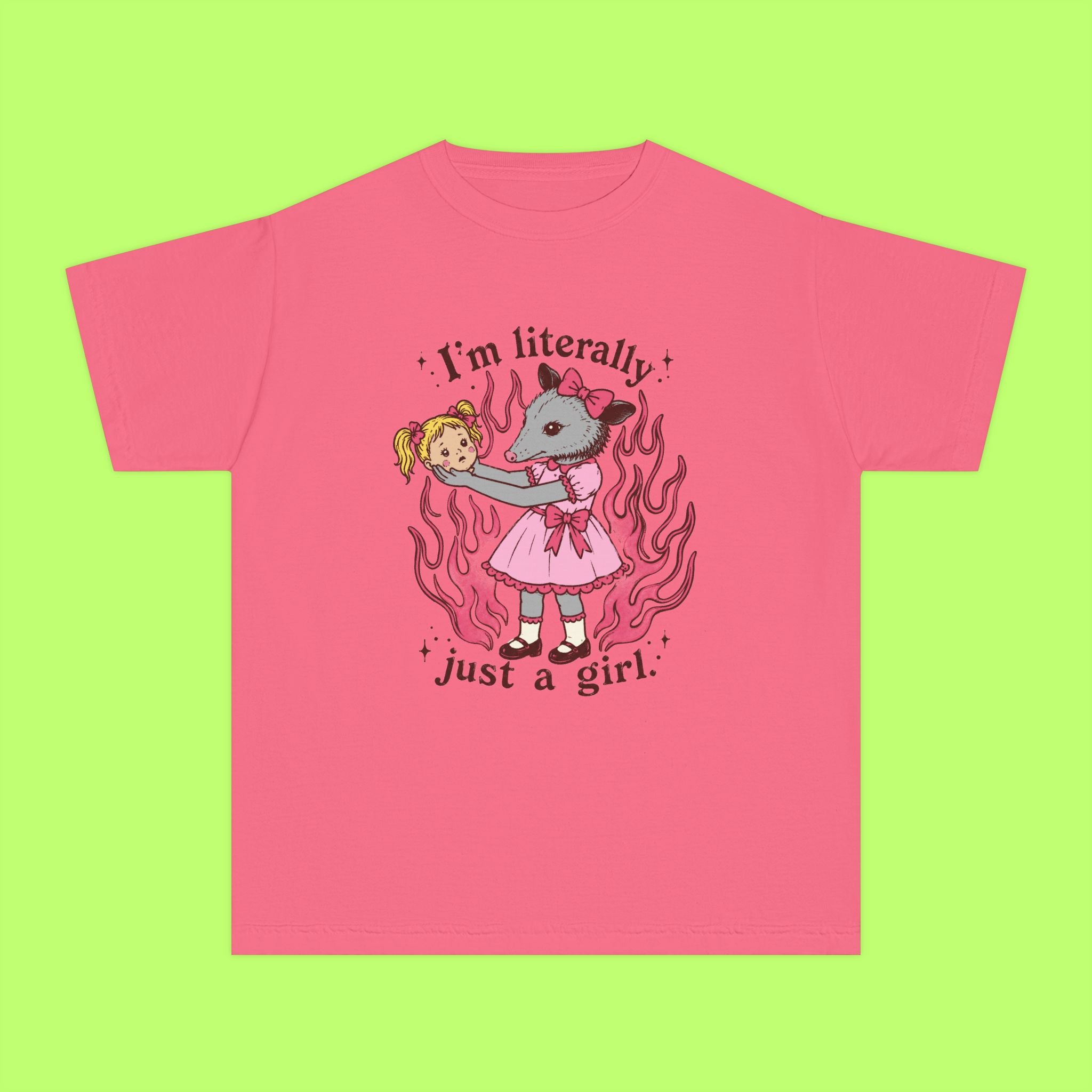 Literally Just A Girl, In A Pink Dress Trippy Kiddie Tee