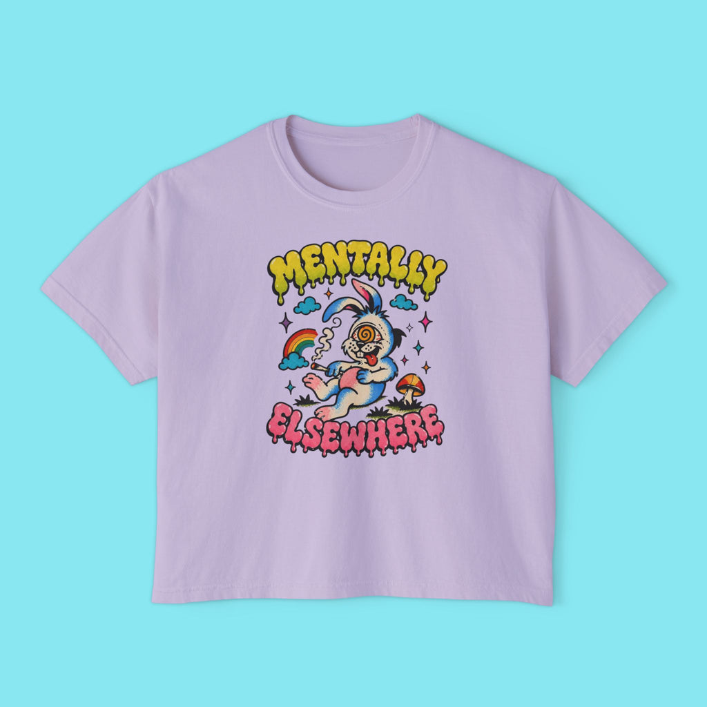 Mentally Elsewhere Boxy Crop Tee