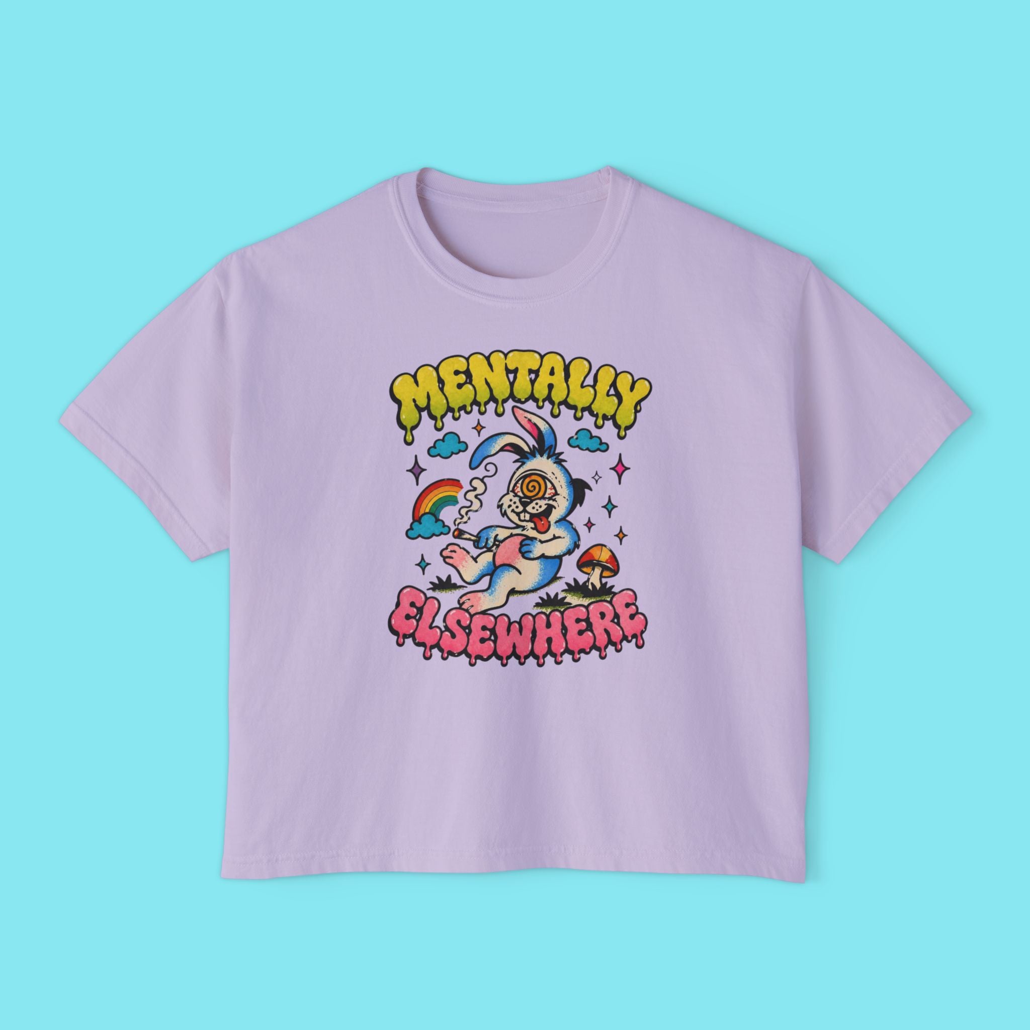 Mentally Elsewhere Boxy Crop Tee