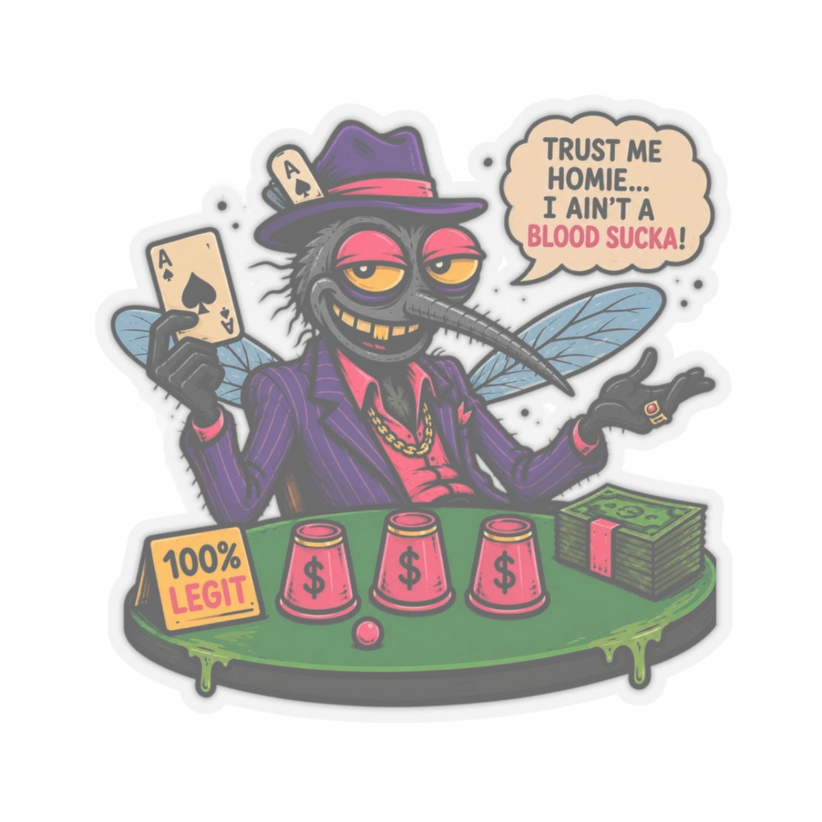 My Homie Praying Mosquito Kiss-Cut Sticker