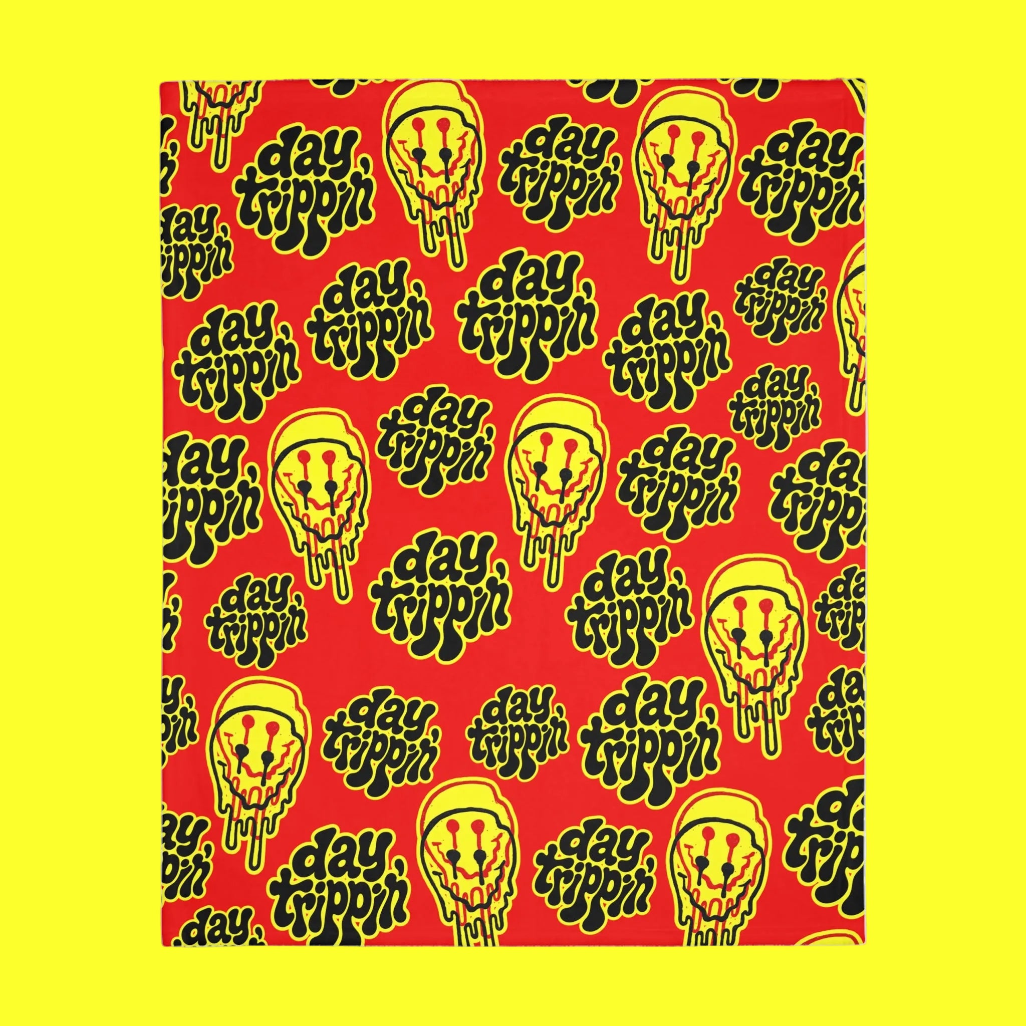 Day Trippin' Red Velveteen Throw Blanket