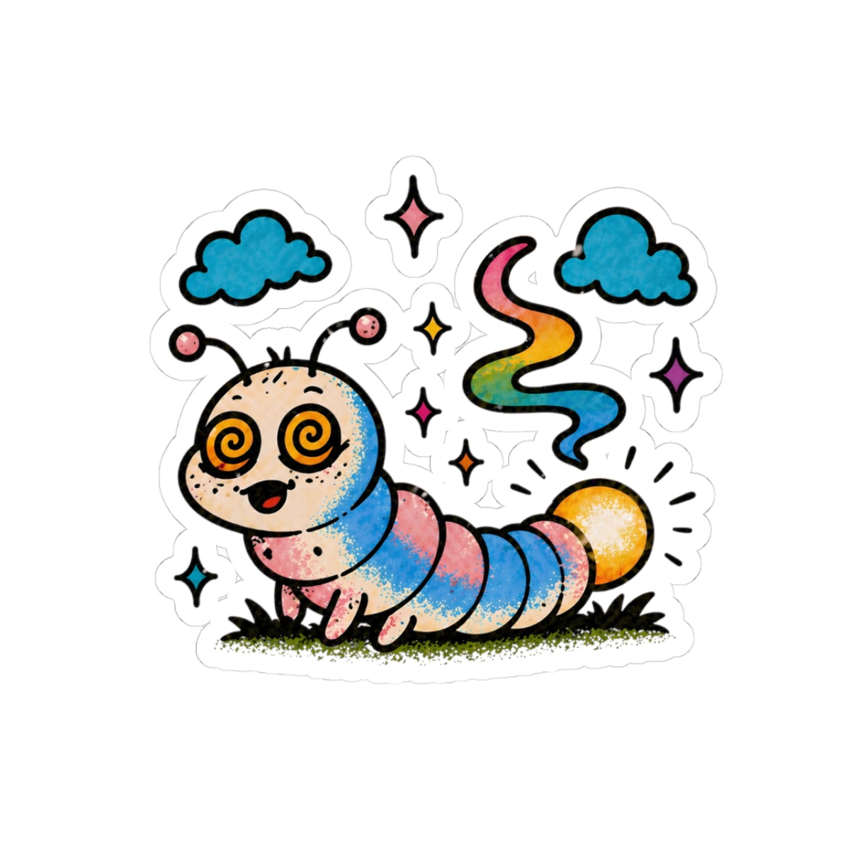 Glow Worm Kiss-Cut Sticker