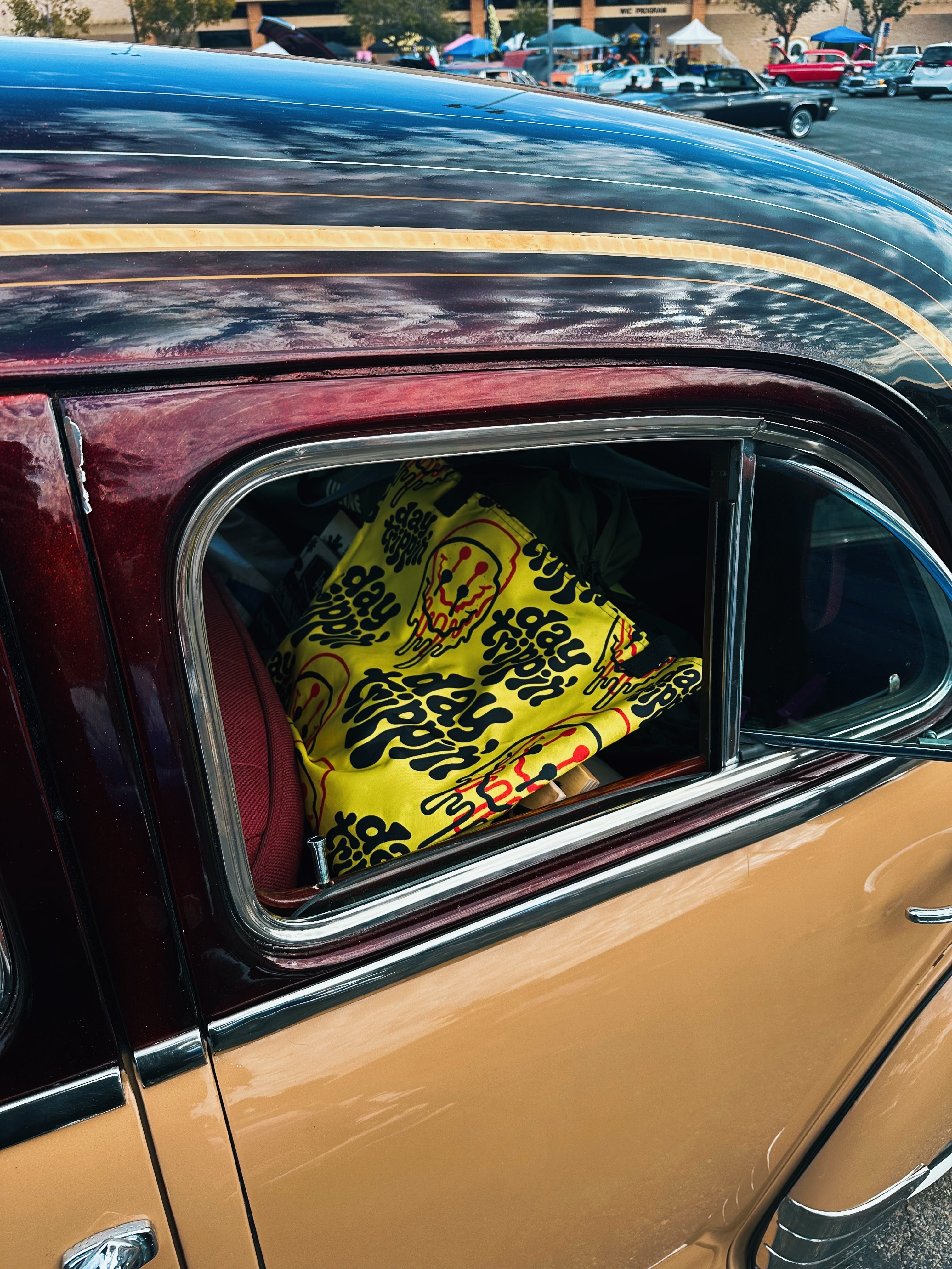 Day Trippin' Yellow Large Tote Bag