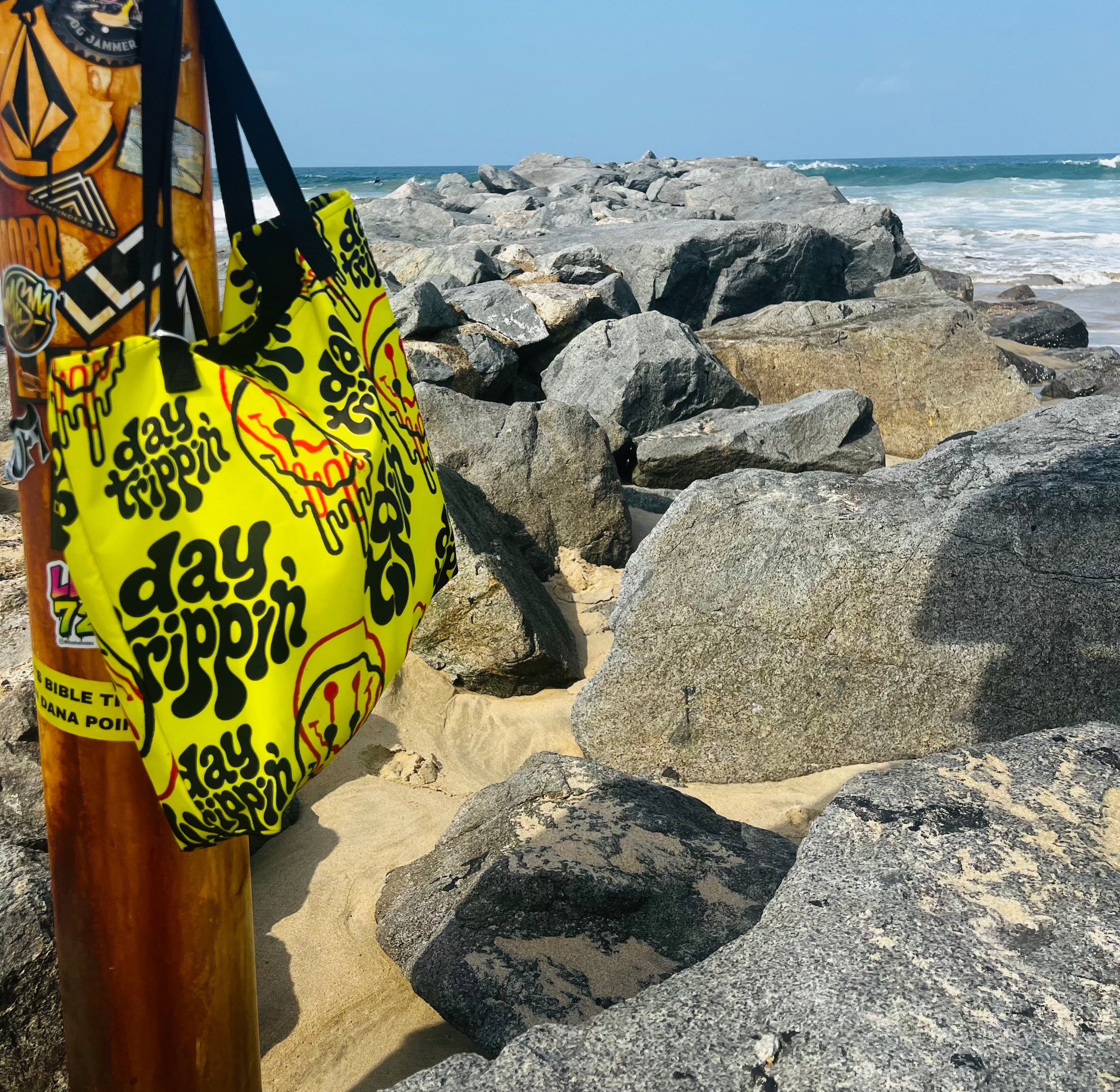 Day Trippin' Yellow Small Tote Bag